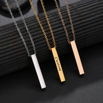 Four-Sided Engraving Necklace - BIingBling.SG